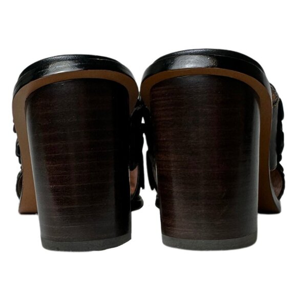 Coach Brown Leather Tea Rose Mule Sandals - EUC - Picture 4 of 8